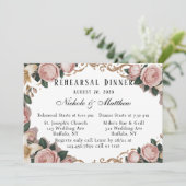 Invitation Dîner de répétition élégant Rococo Peonies (Debout devant)