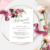 Invitation Dîner de répétition élégant rose bordeaux