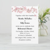 Invitation Dîner de répétition Élégant rose cerise fleur (Debout devant)