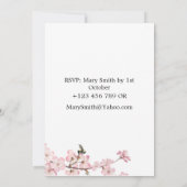 Invitation Dîner de répétition Élégant rose cerise fleur (Dos)