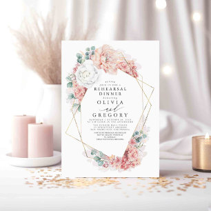 Invitation Dîner de répétition élégant Rose Dusty Invitat