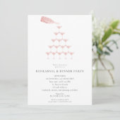Invitation Dîner de répétition élégant Rose Rose Champagne To (Debout devant)