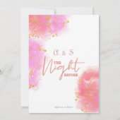 Invitation Dîner de répétition élégant Rose Rose Champagne To (Dos)