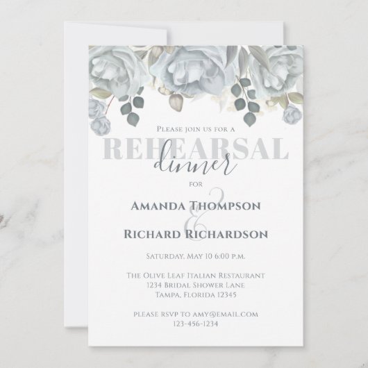 Invitation Dîner de répétition élégant Script de calligraphie (Devant)