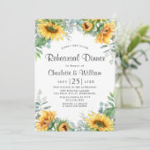 Invitation Dîner de répétition Élégant tournesol Eucalyptus (Debout devant)