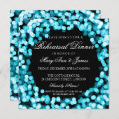 Invitation Dîner de répétition élégant Turquoise (Devant / Derrière)