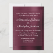 Invitation Dîner de répétition élégant violet bordeaux (Devant)