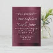 Invitation Dîner de répétition élégant violet bordeaux (Debout devant)