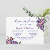 Invitation Dîner de répétition élégante violet et magenta Peo (Debout devant)