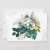 Invitation Dîner de répétition Emerald Green et Cream Florals (Dos)