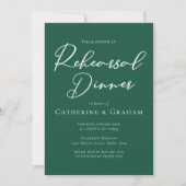 Invitation Dîner de répétition Emerald Green Typography (Devant)