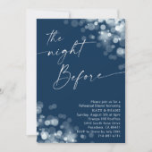Invitation Dîner de répétition en argent et bleu marine (Devant)