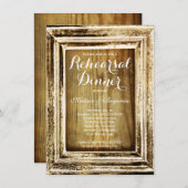 Invitation Dîner de répétition en bois de charpente rustique (Devant / Derrière)
