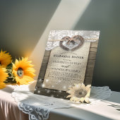 Invitation Dîner de répétition en bois de dentelles de fer à