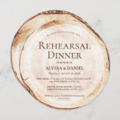 Invitation Dîner de répétition en bois rustique Mariage uniqu (Devant / Derrière)