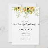 Invitation Dîner de répétition en cascade de tournesol d'aqua (Devant)