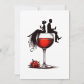 Invitation Dîner de répétition en couple de vin rouge Invitat (Dos)