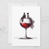 Invitation Dîner de répétition en couple de vin rouge Invitat (Dos)