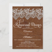 Invitation Dîner de répétition en cuir et dentelle (Devant)