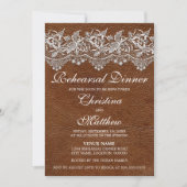 Invitation Dîner de répétition en cuir et dentelle (Devant)