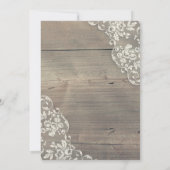 Invitation Dîner de répétition en dentelle de bois rustique t (Dos)