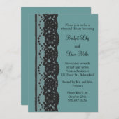Invitation Dîner de répétition en dentelle turquoise (Devant / Derrière)