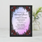 Invitation Dîner de répétition en fer gothique rouge rose vio (Debout devant)