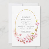 Invitation Dîner de répétition en fleurs rose géométrique (Devant)