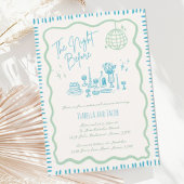 Invitation Dîner de répétition en forme de vague verte tiré à