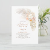 Invitation Dîner de répétition en herbe de Pampas et Fleurs l (Debout devant)