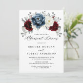 Invitation Dîner de répétition en ivoire blanc bleu ardoise (Debout devant)