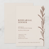 Invitation Dîner De Répétition En Ivoire Fleur Faite À La Mai (Devant / Derrière)