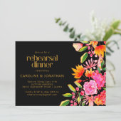 Invitation Dîner de répétition en noir rose et orange (Debout devant)