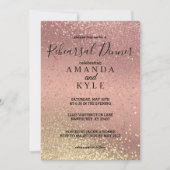 Invitation Dîner de répétition en Parties scintillant or et o (Devant)