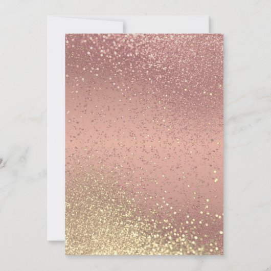 Invitation Dîner de répétition en Parties scintillant or et o (Dos)