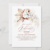 Invitation Dîner de répétition en terracotta floral boho bota (Devant)