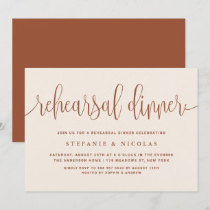 Invitation Dîner de répétition en terre cuite