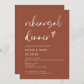 Invitation Dîner de répétition en terre cuite moderne Invitat (Devant / Derrière)