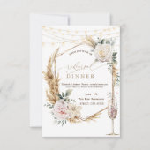 Invitation Dîner de répétition en verre de Champagne de cadre (Devant)