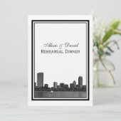 Invitation Dîner De Répétition encadrée À Boston Skyline (Debout devant)
