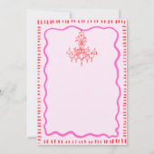 Invitation Dîner de répétition épaisse rose à main blanche (Dos)