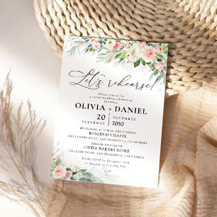 Invitation Dîner de répétition Ethereal Blush Rose
