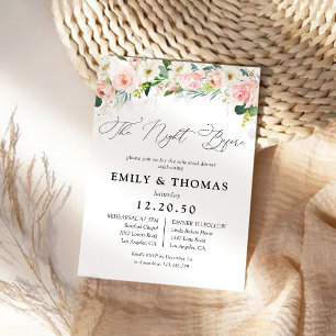 Invitation Dîner de répétition Ethereal Blush Rose