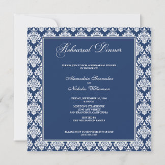 Invitation Dîner de répétition étonnant pour Damask Invitatio