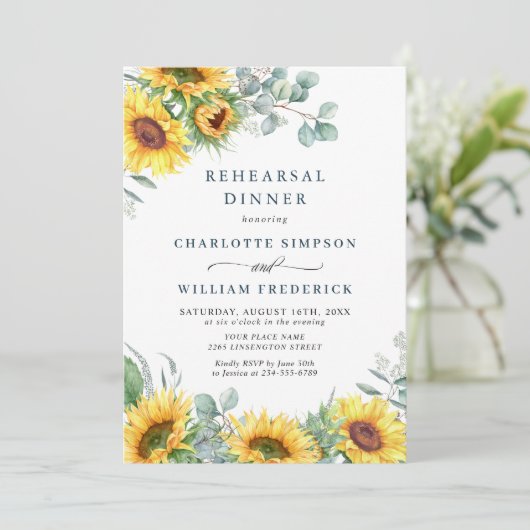 Invitation Dîner de répétition Eucalyptus (Debout devant)