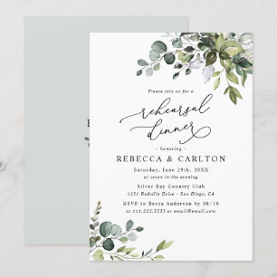 Invitation Dîner de répétition Eucalyptus Élégant