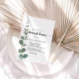 Invitation Dîner De Répétition Eucalyptus Vert