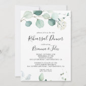 Invitation Dîner de répétition Éucalyptus vert d'été (Devant)