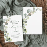 Invitation Dîner de répétition Eucalyptus Vert Élégant<br><div class="desc">Eucalyptus Verdure Aquarelle botanique Succulente Printemps Répétition de mariage Invitations sur arrière - plan blanc - comprend belle et élégante typographie script avec feuilles botaniques modernes et verdure pour la célébration spéciale de mariage.</div>