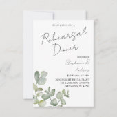 Invitation Dîner de répétition Eucalyptus Vert Sauge Moderne (Devant)